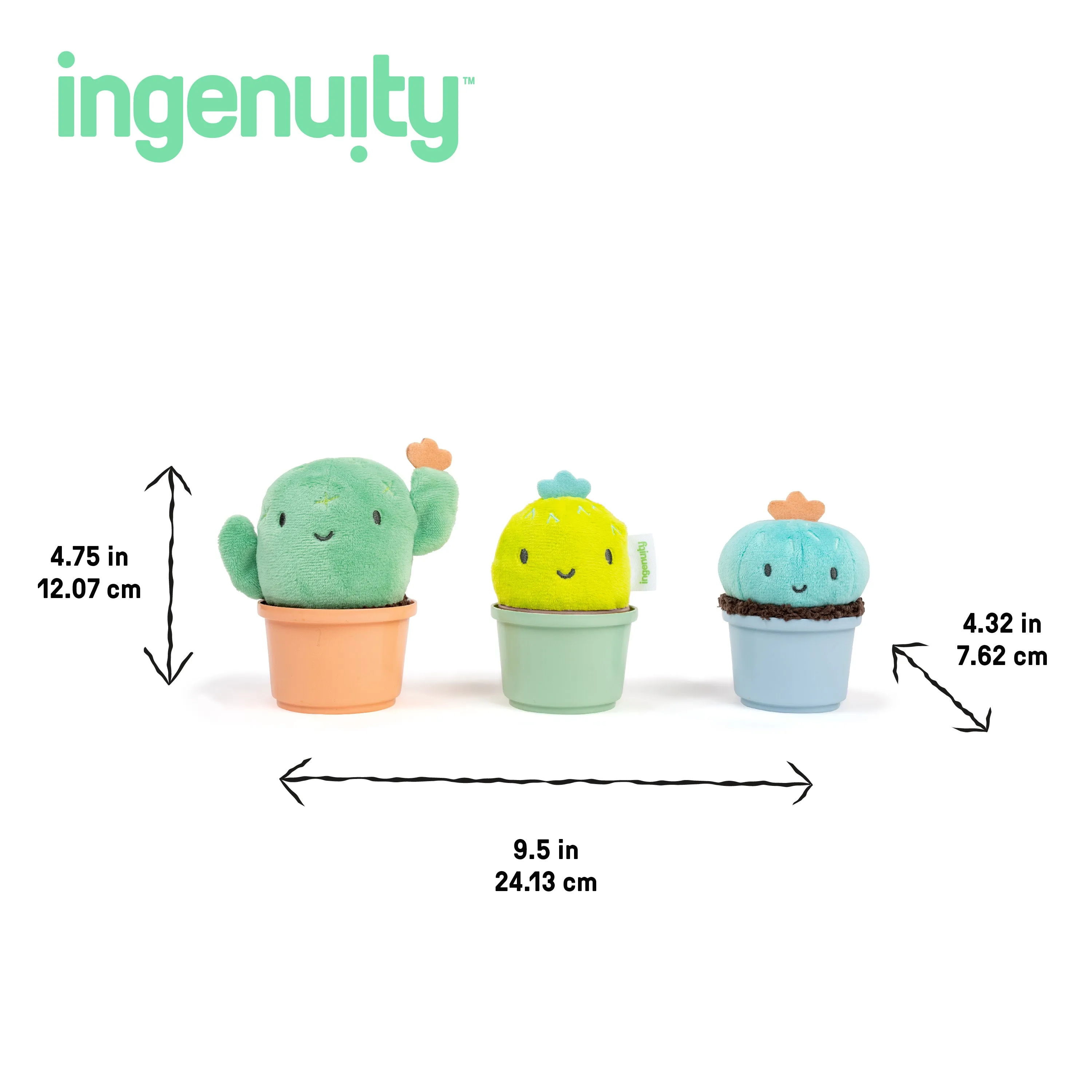 Ingenuity Calm Springs Nesting Rattles, Unisex, For Baby 3 Months & Up