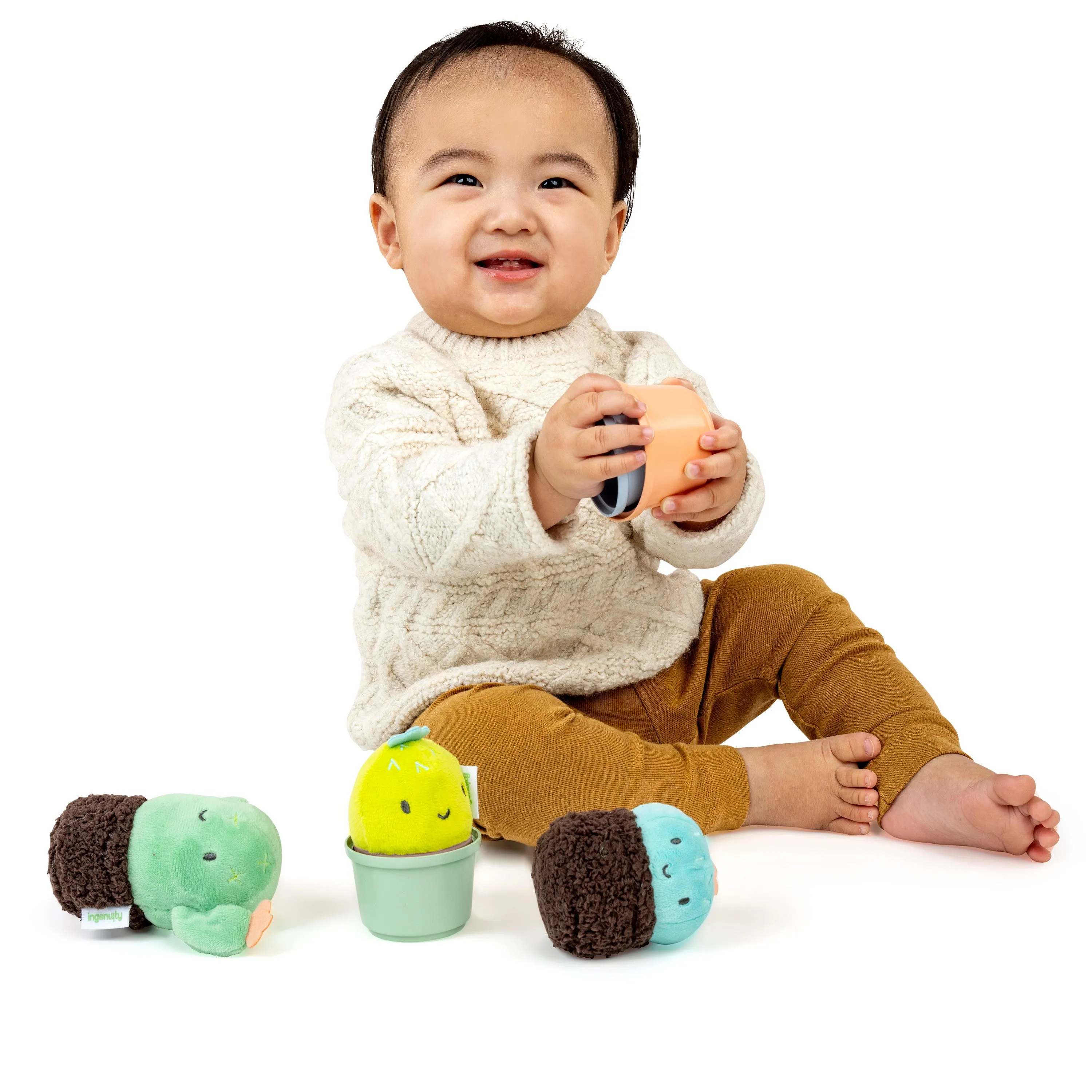 Ingenuity Calm Springs Nesting Rattles, Unisex, For Baby 3 Months & Up