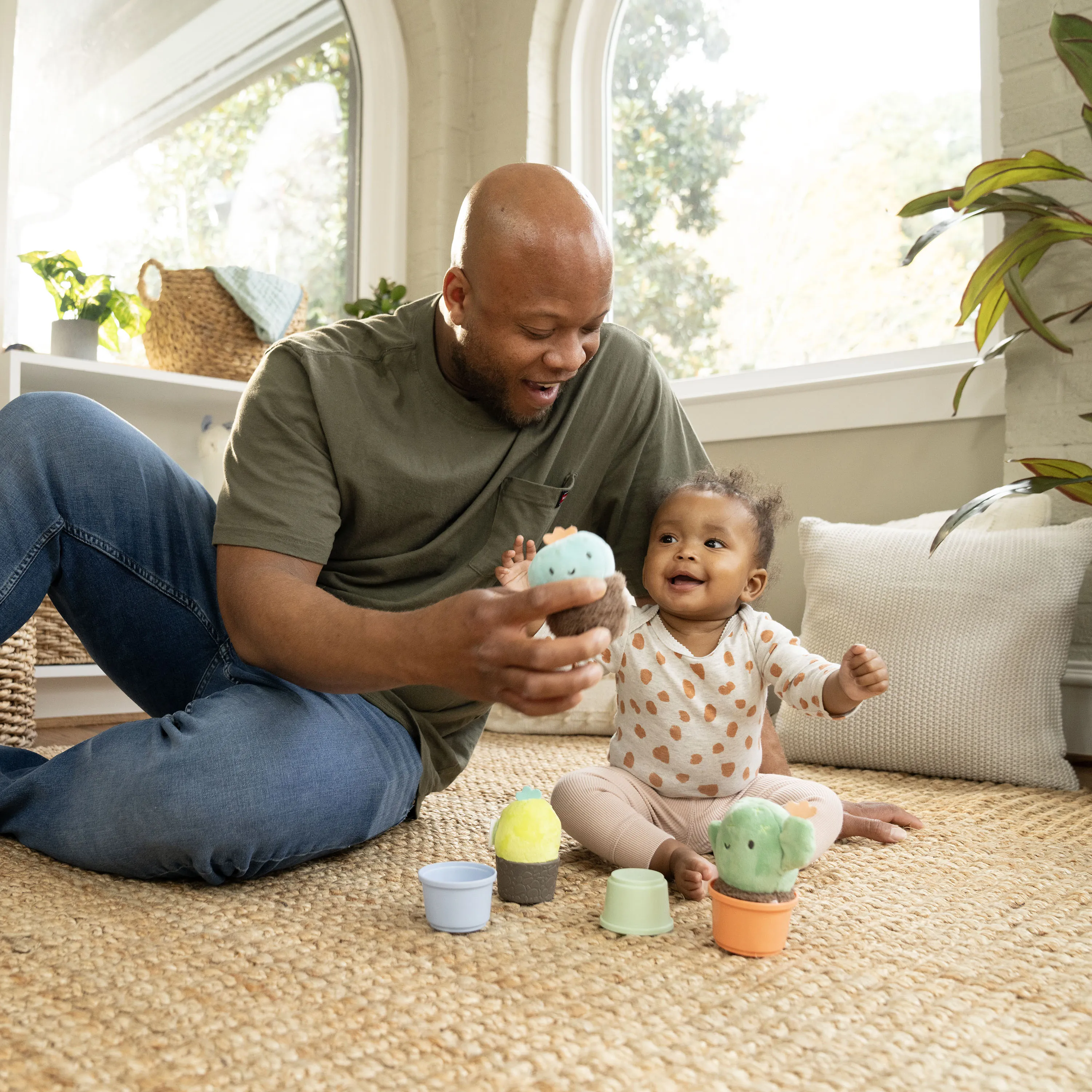 Ingenuity Calm Springs Nesting Rattles, Unisex, For Baby 3 Months & Up