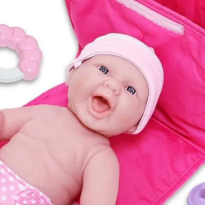 JC Toys La Newborn 13" Baby Doll with 7pc Diaper Bag Set