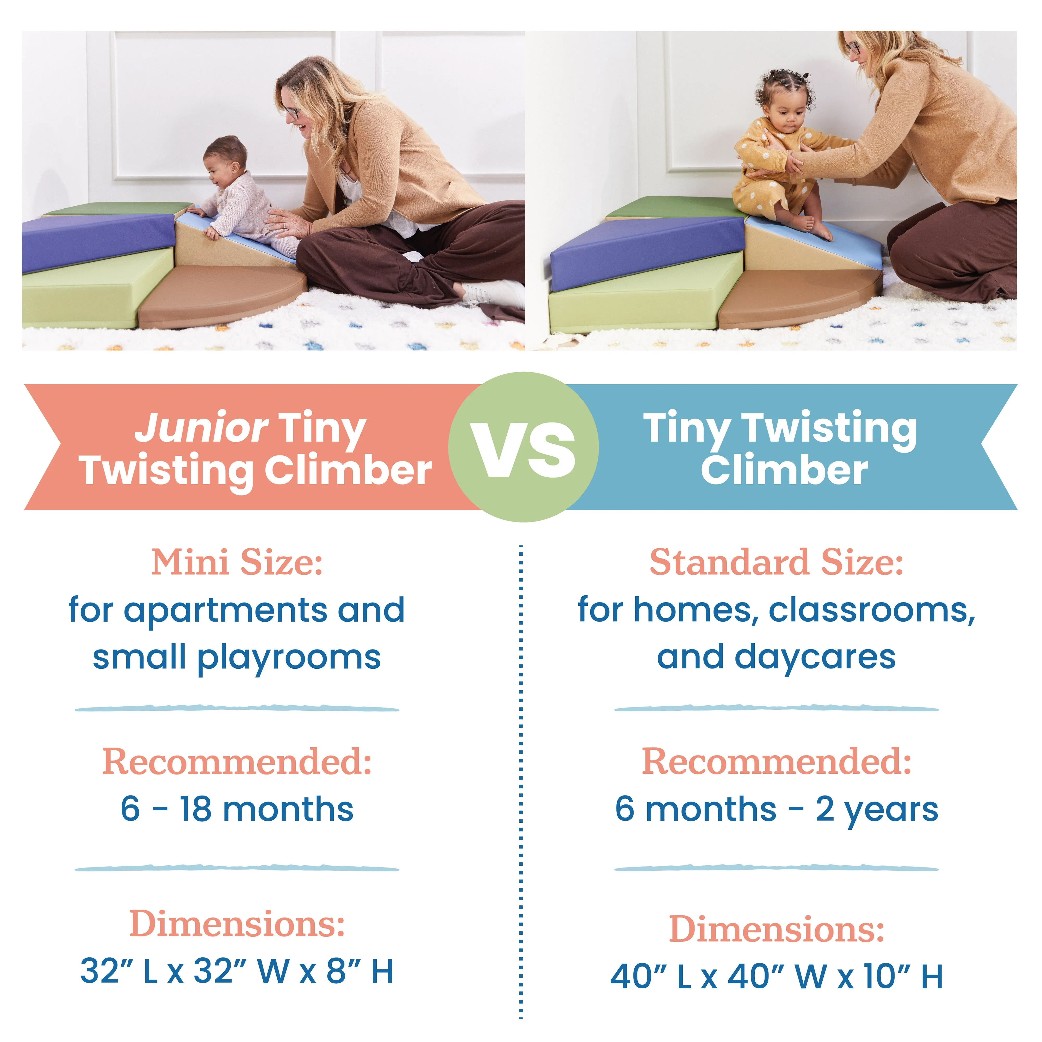 Junior Tiny Twisting Corner Climber, Beginner Playset, 5-Piece