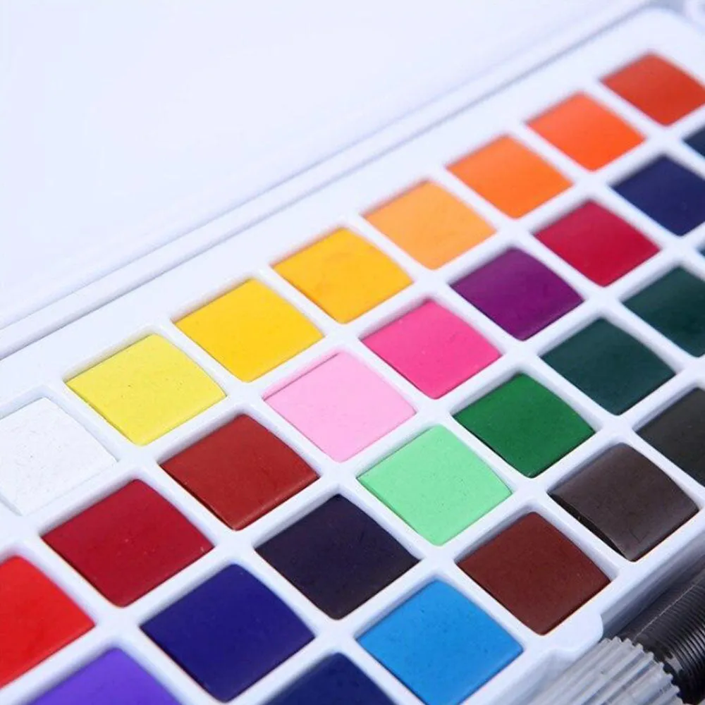 Keep Smiling 24pcs Aquarelle Solid Watercolor Paints Transparent Colors