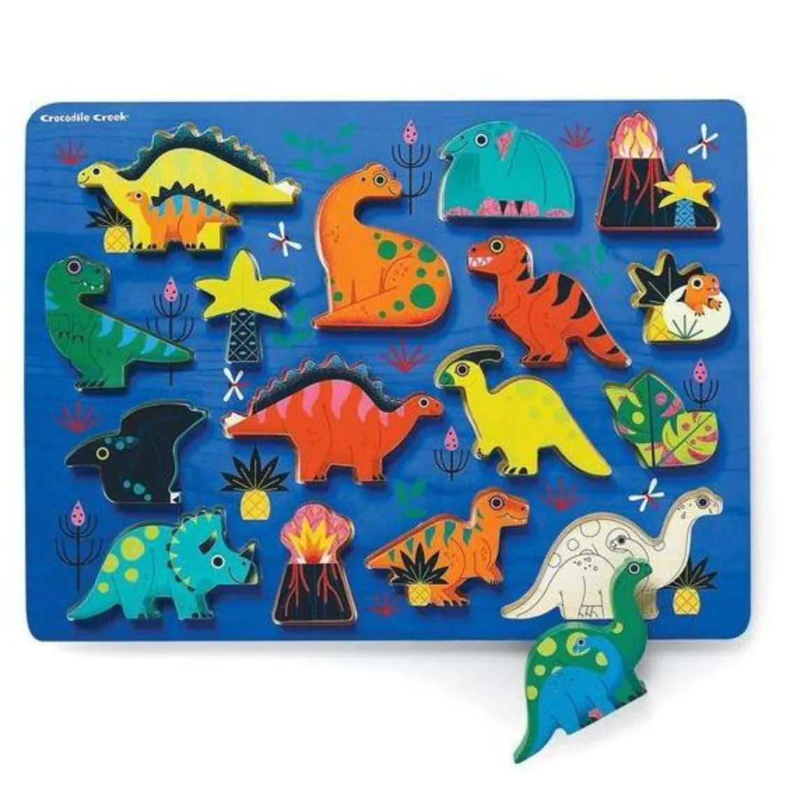 Let's Play Dinosaurs 16 Piece Wooden Puzzle