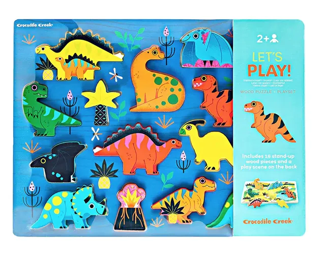 Let's Play Dinosaurs 16 Piece Wooden Puzzle