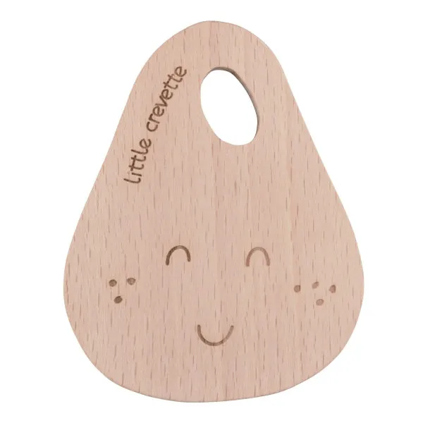 Little Crevette Wooden Teething Ring Poire