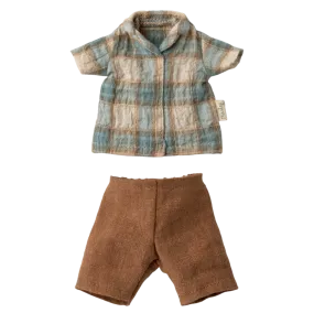 Maileg Size 2 Doll Clothes, Checker Shirt and Pants (ships in May)