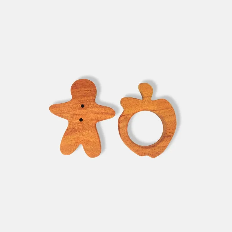 Man and Apple Shapes Neem Wood Teethers