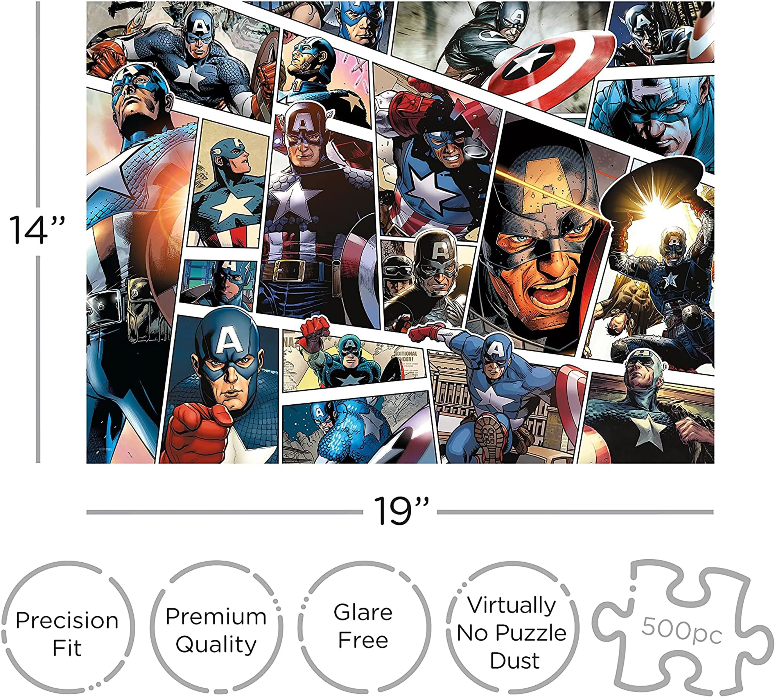 Marvel Captain America Panels 500 Piece Jigsaw Puzzle