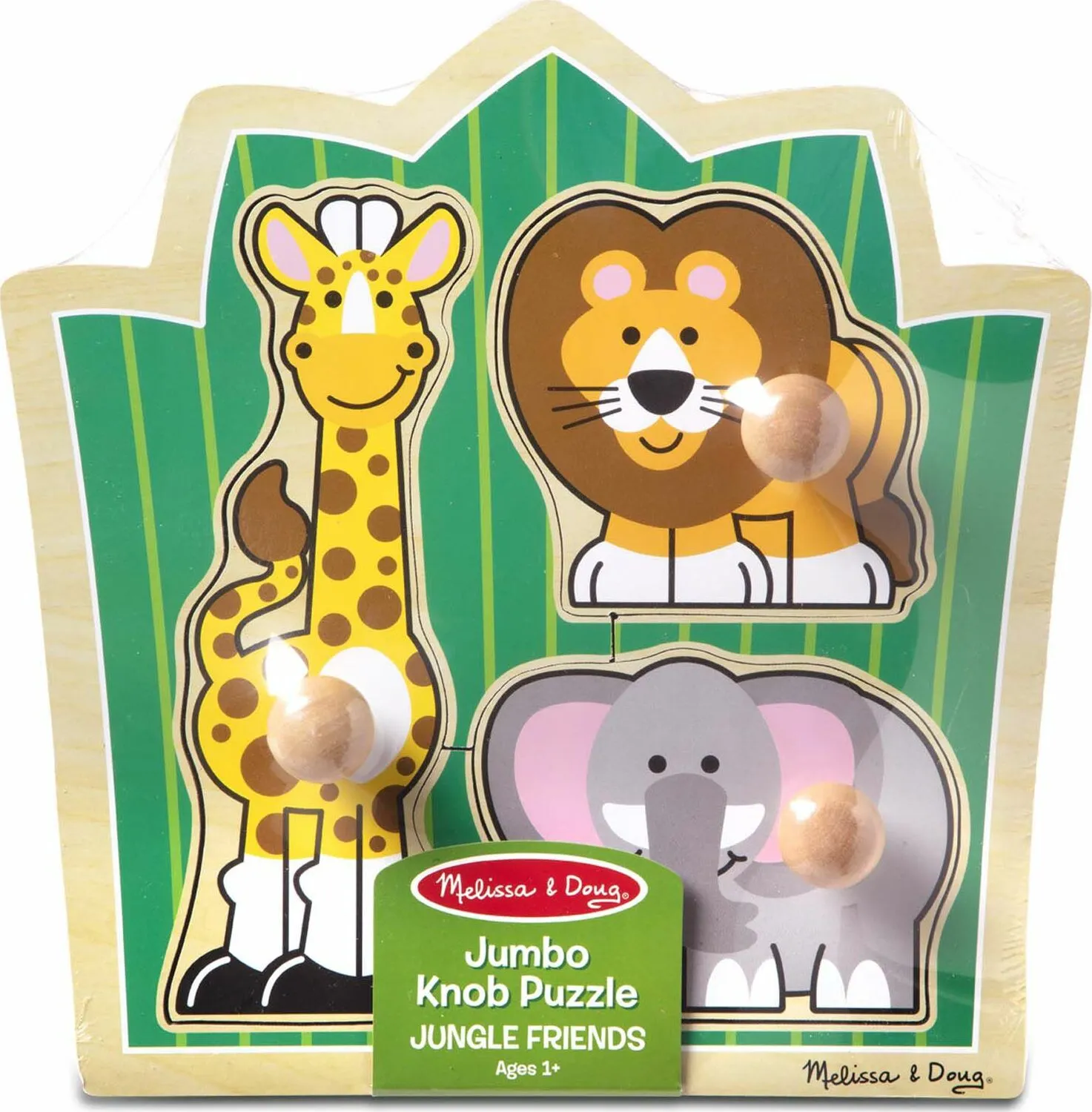 Melissa & Doug Jungle Friends Jumbo Knob Wooden Puzzle 3 Pc Ages 1 