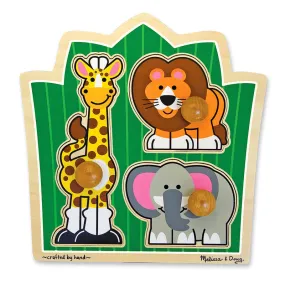Melissa & Doug Jungle Friends Jumbo Knob Wooden Puzzle 3 Pc Ages 1 