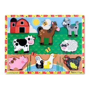 Melissa & Doug Kids Farm Animals Wooden Chunky Puzzle (8 pcs) Ages 2 