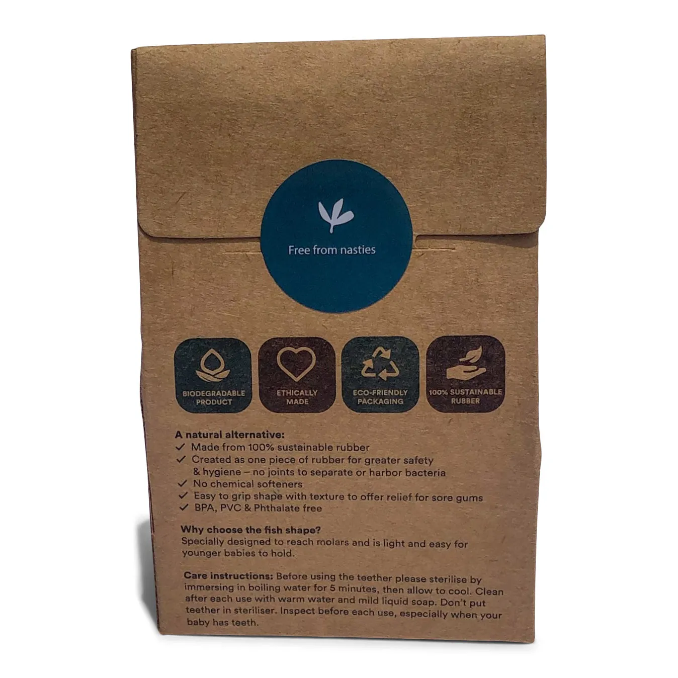 Natural Rubber Teether | Twin | Eco Packaging