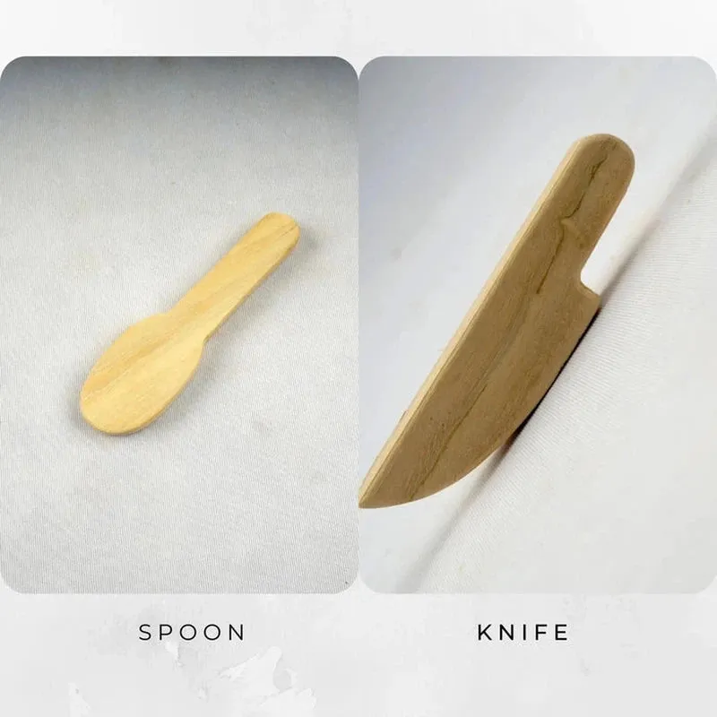 Neem Wood Teether - Spoon   Knife