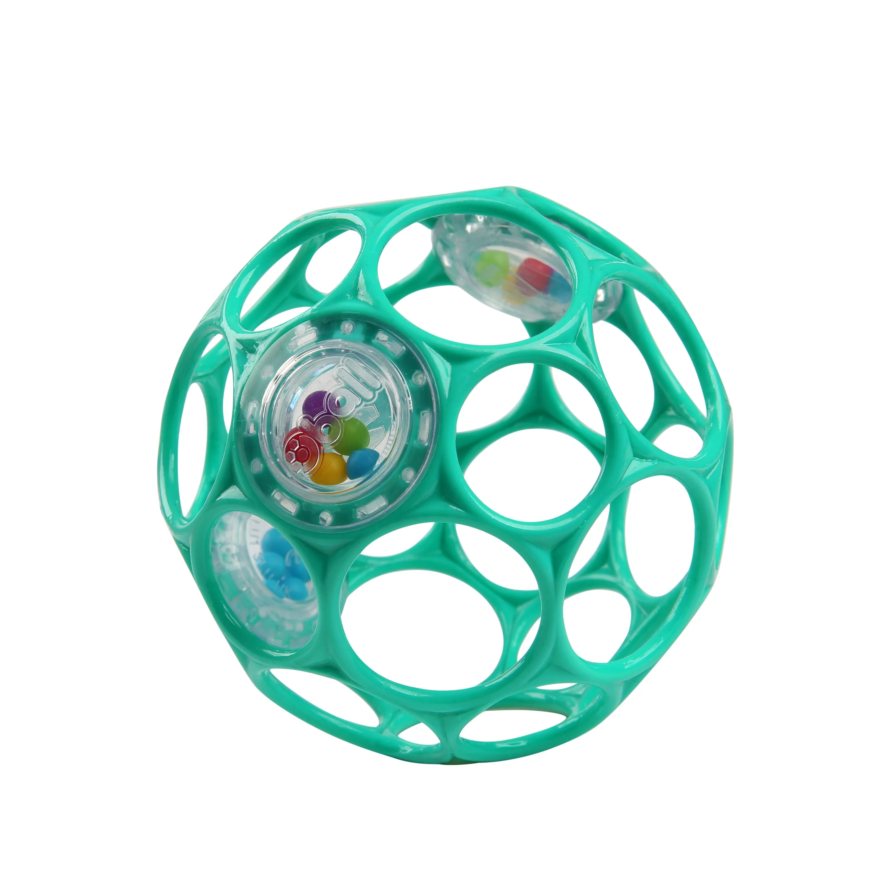 Oball Easy Grasp Rattle BPA-Free Infant Toy in Teal, 4"