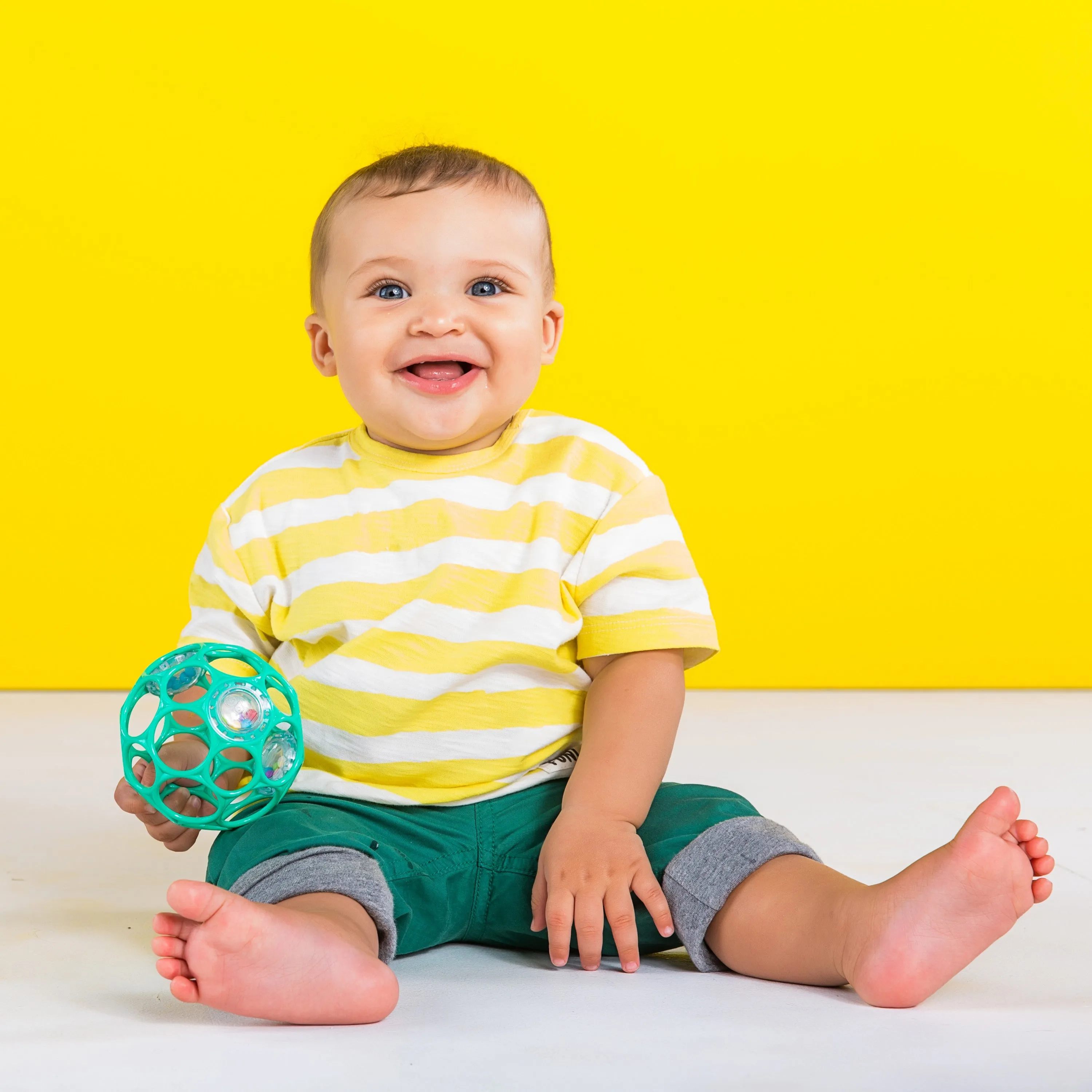 Oball Easy Grasp Rattle BPA-Free Infant Toy in Teal, 4"