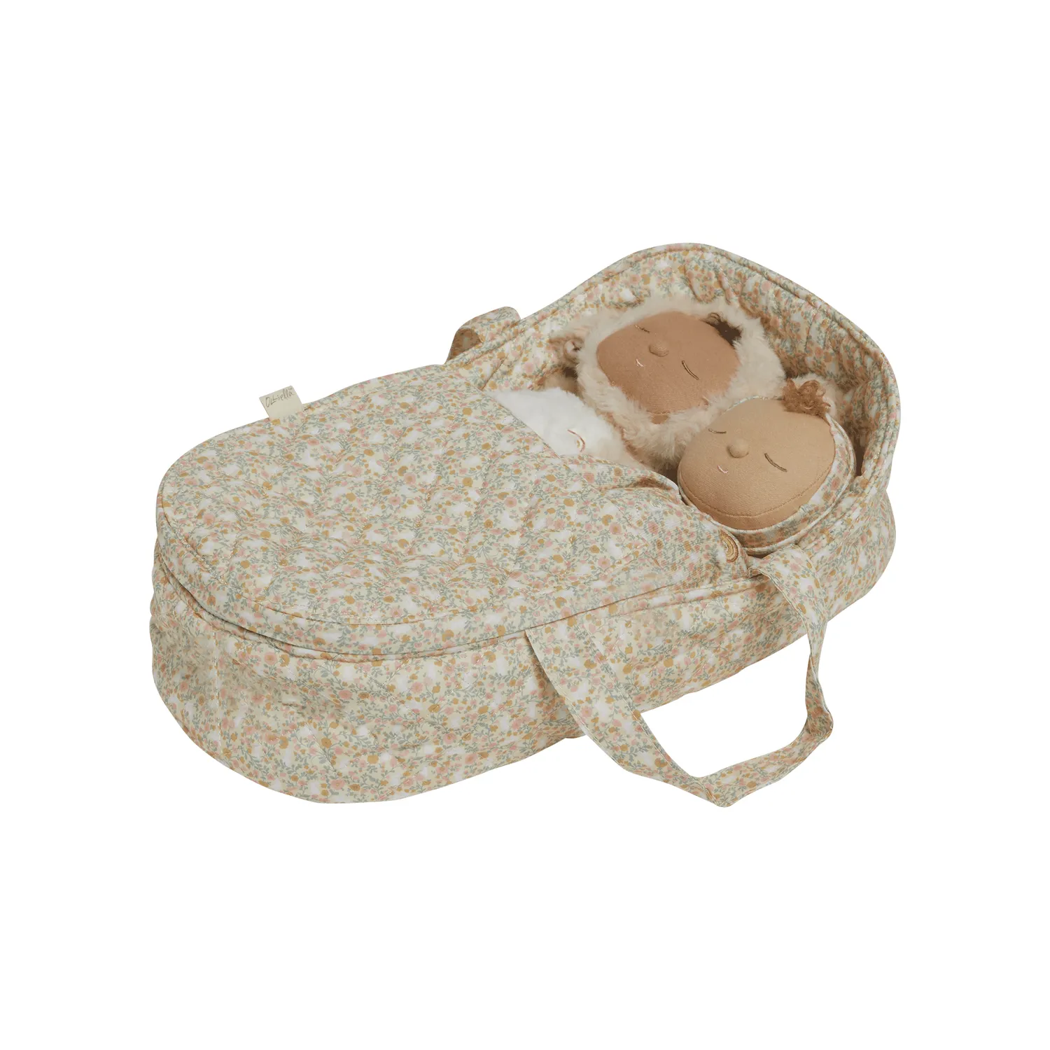 Olli Ella Dinkum Dolls Quilted Carry Cot – Garden floral