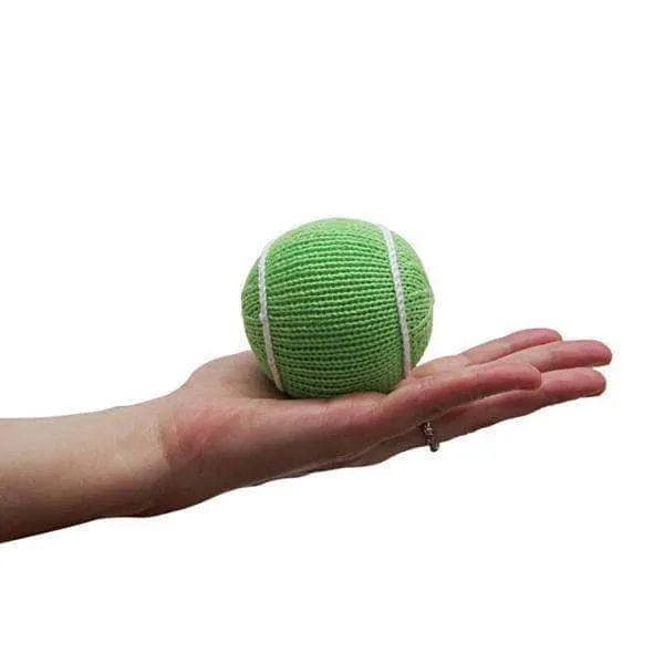 Organic Baby Ball Toy Rattles Set - Football, Baseball, Basketball & Tennis