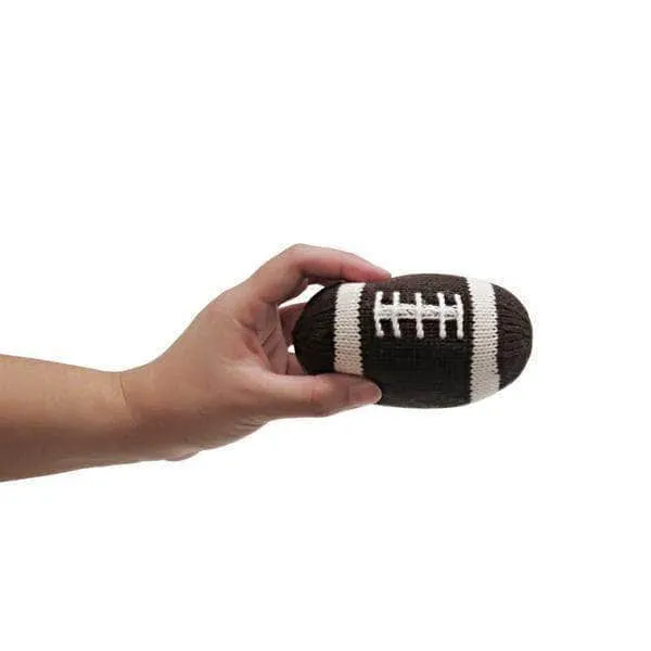 Organic Baby Ball Toy Rattles Set - Football, Baseball, Basketball & Tennis