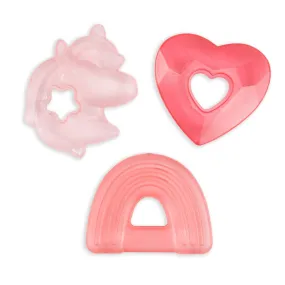 Pink Teddy Water Filled Teethers 3pk S1103