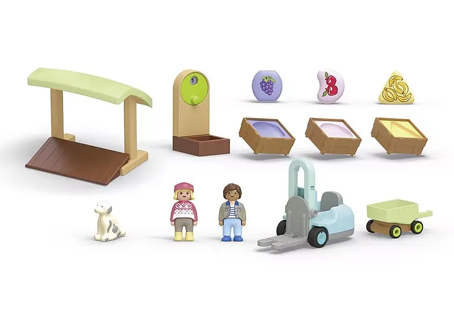 Playmobil Junior Organic Market Stall & Forklift