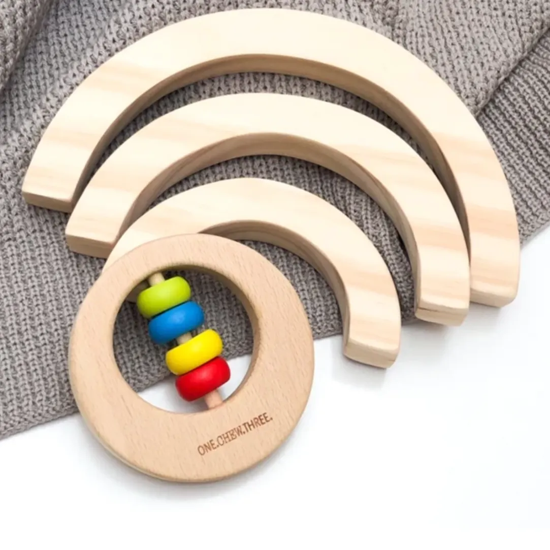 Premium Beech Wood Rattle Teether - My First Christmas