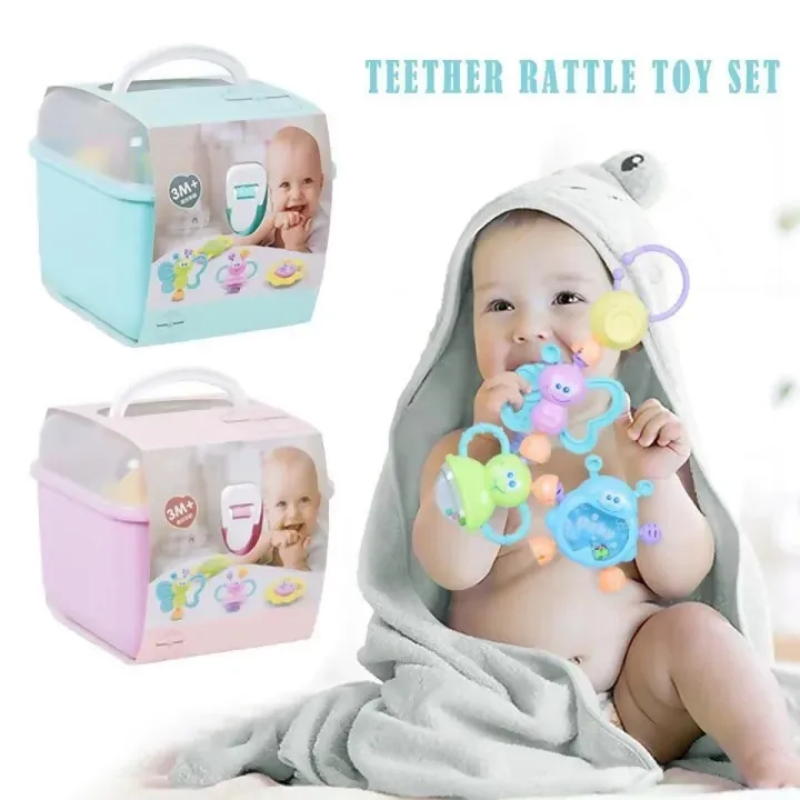 Rattles For Babies Early Teeth Biting Teether, Newborn Baby Rattle Set With Storage Box, Non Toxic Rattles For Kids