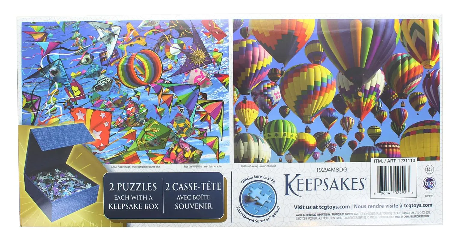 Set of 2 Keepsakes 500 Piece Jigsaw Puzzles | Balloons / Kites