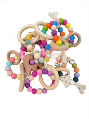 Silicone & Wood Baby Teether