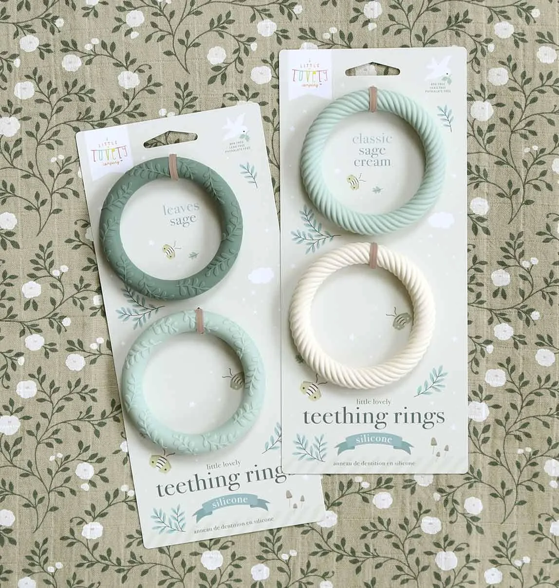 Silicone Teether Classic Sage Cream
