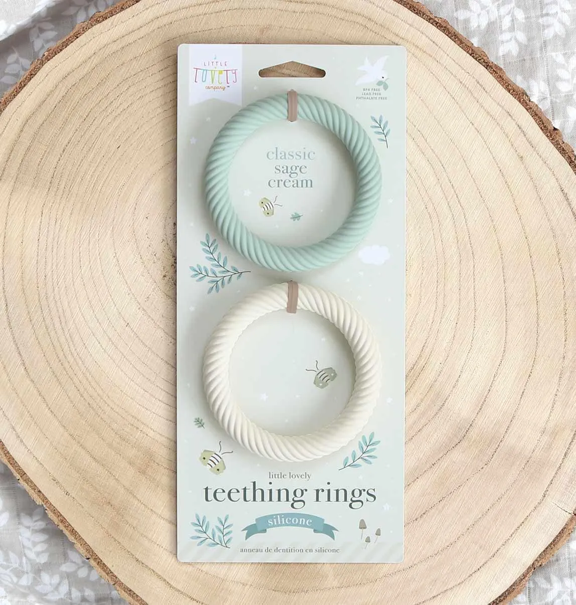 Silicone Teether Classic Sage Cream