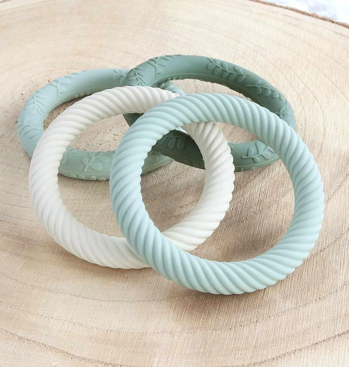 Silicone Teether Classic Sage Cream
