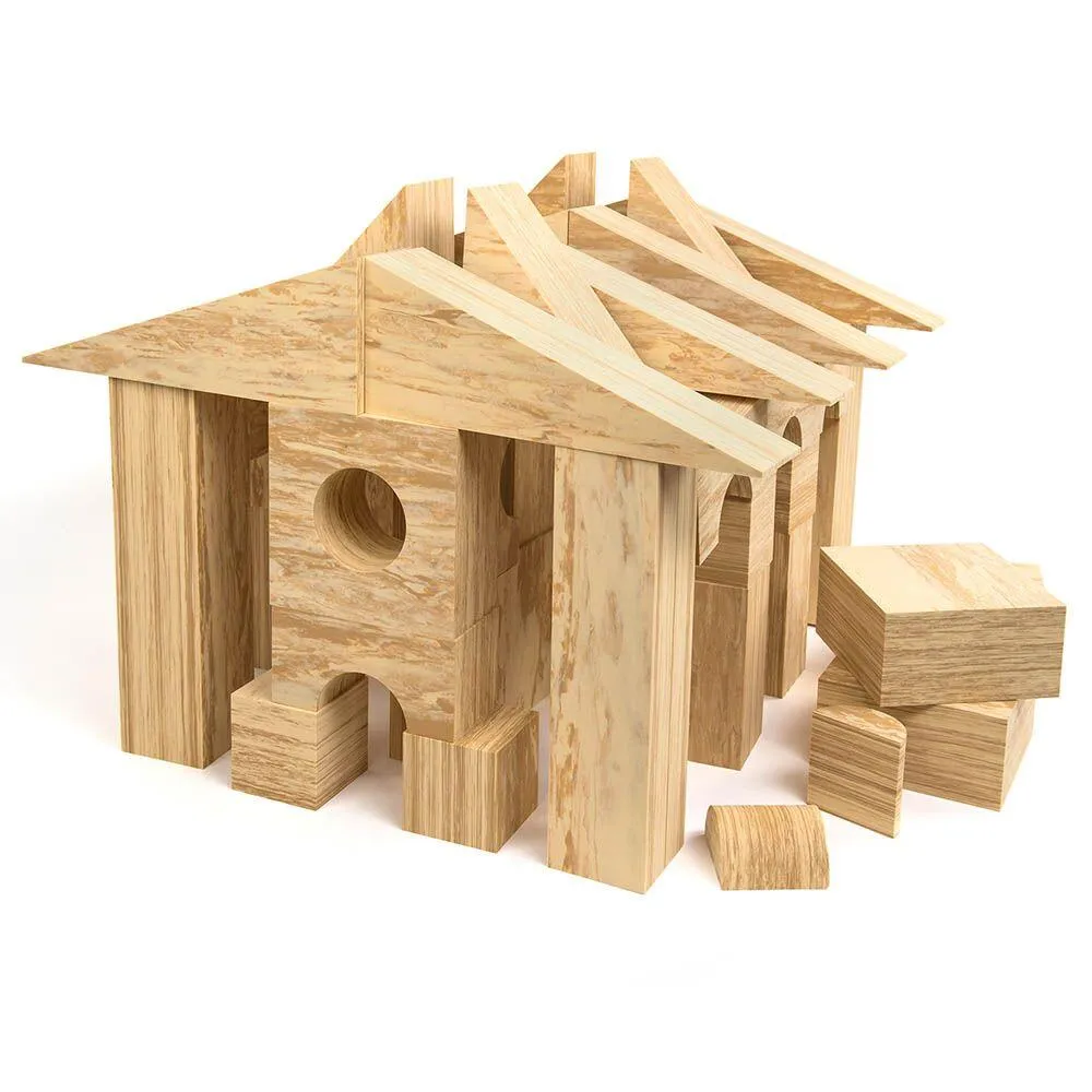 Soft Wood Effect Foam Blocks 56pk