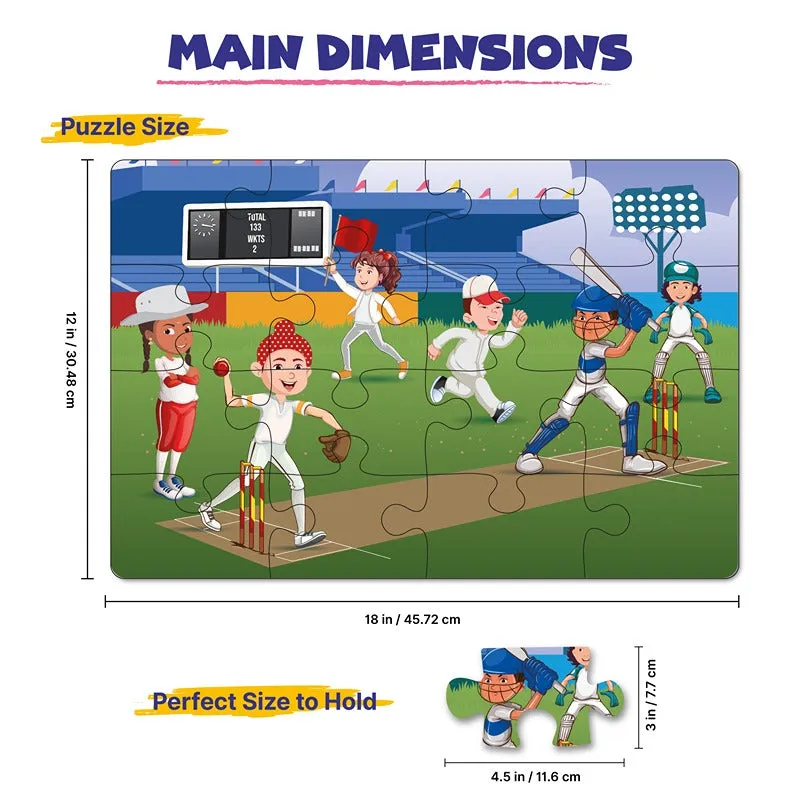 Sports Set of 2 Jigsaw Puzzles - Cricket   Hockey