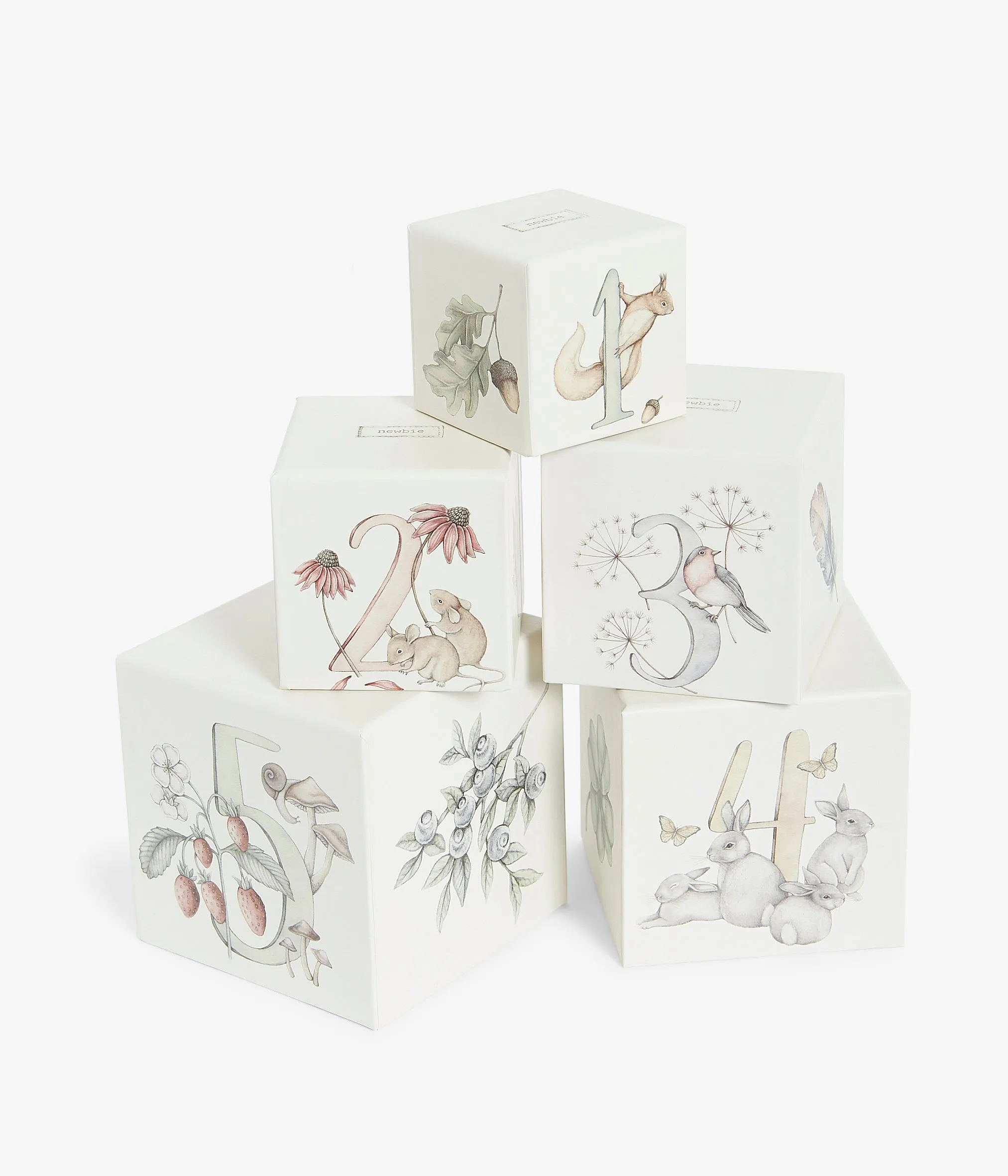 Stackable blocks with forest print