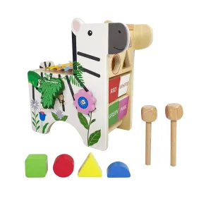 Teamson Kids Zebra Learn & Play Activity Center with Xylophone, Multi