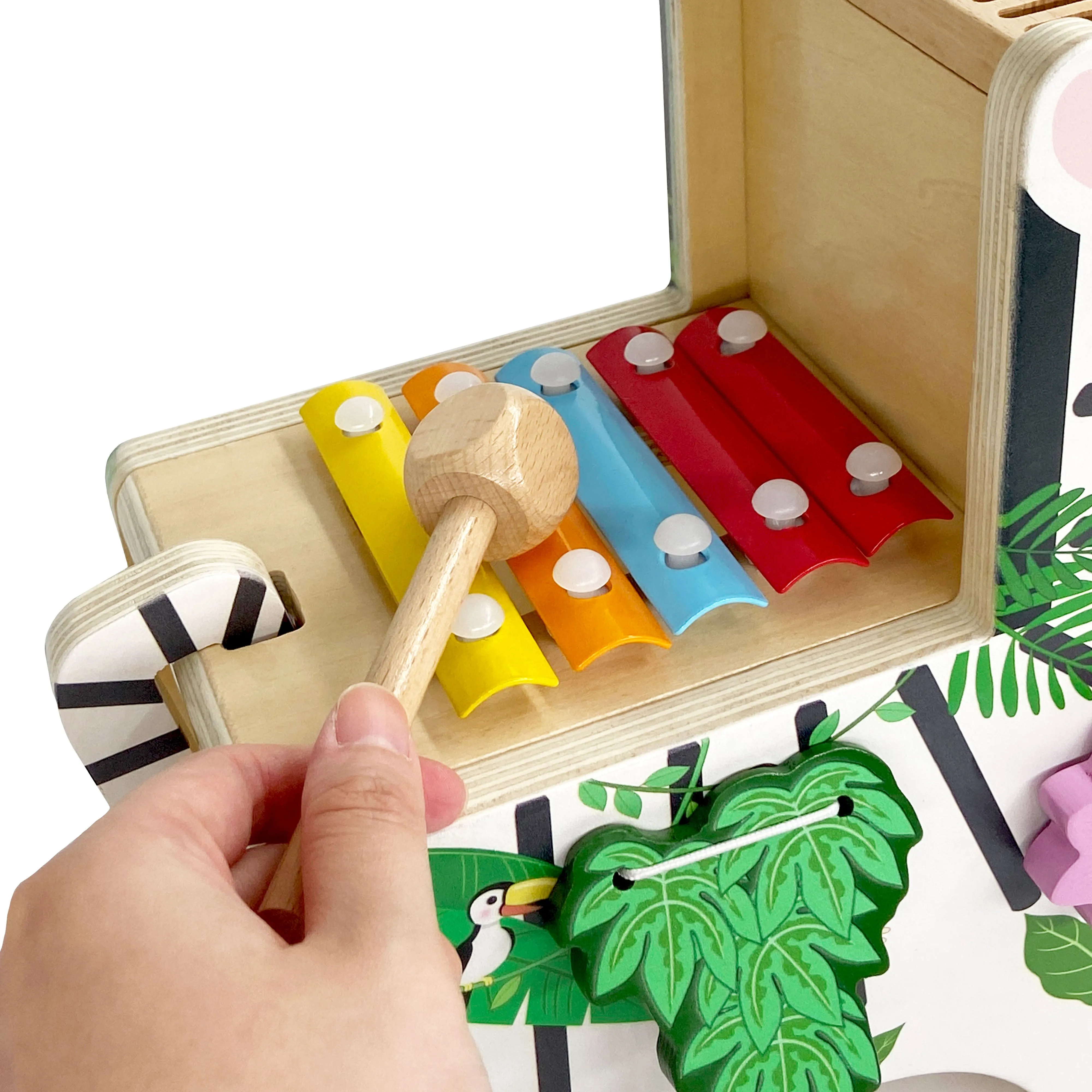 Teamson Kids Zebra Learn & Play Activity Center with Xylophone, Multi