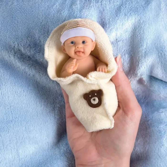 The Ashton - Drake Galleries Bundle Of Laughter Issue #5 Hand-Painted Lifelike Pint-Sized Sweet-As-Can-Be Babies  Miniature Baby Doll by Sherry Rawn 4-inches
