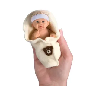 The Ashton - Drake Galleries Bundle Of Laughter Issue #5 Hand-Painted Lifelike Pint-Sized Sweet-As-Can-Be Babies  Miniature Baby Doll by Sherry Rawn 4-inches