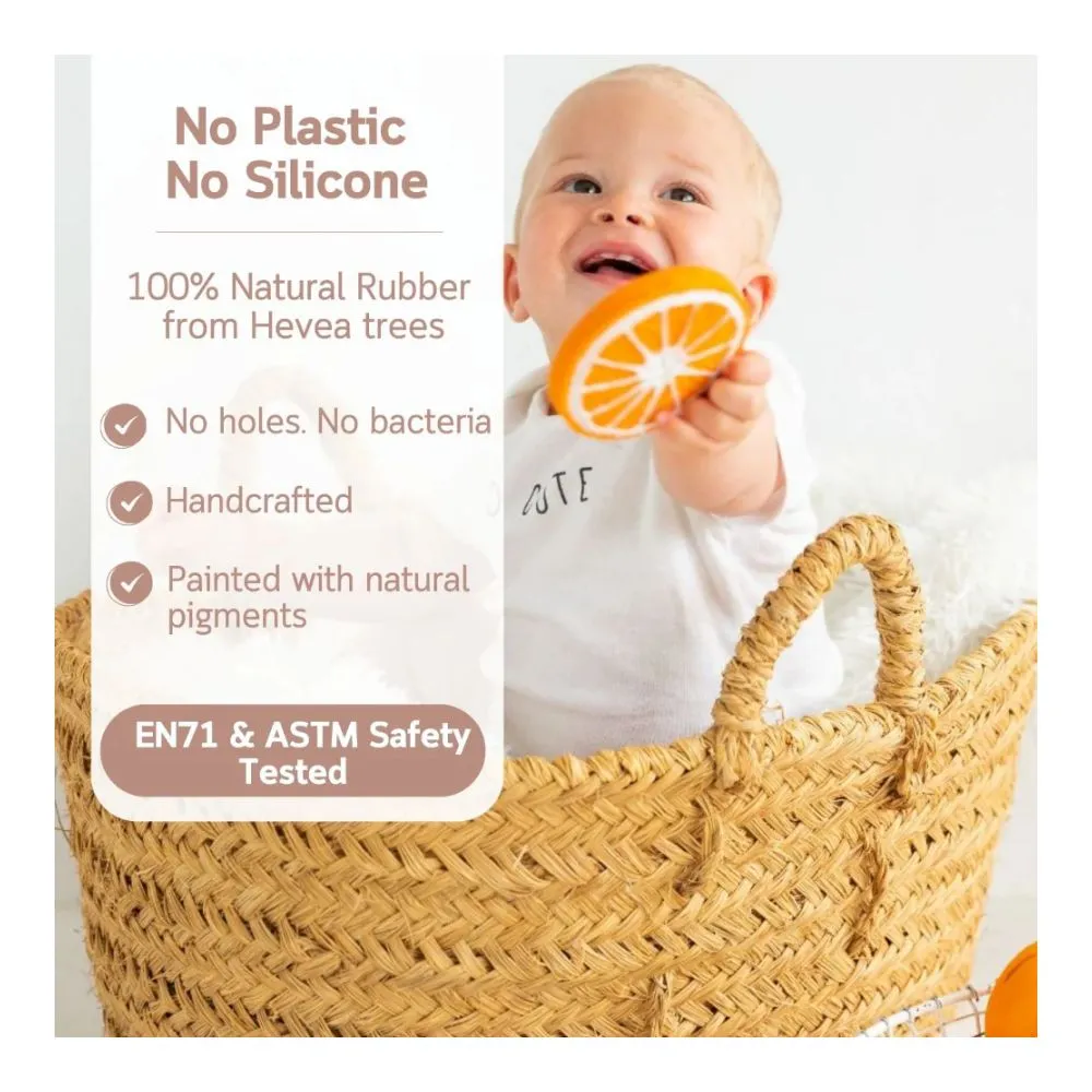 The Orange Natural Rubber Teether