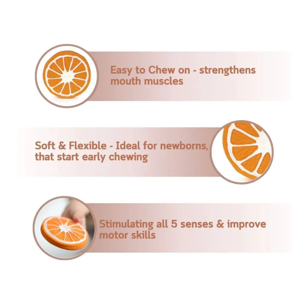 The Orange Natural Rubber Teether