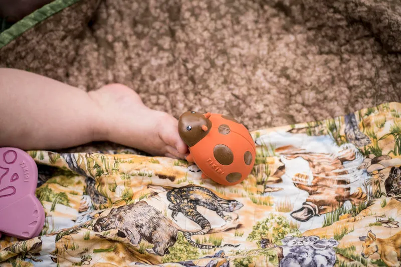 Tikiri Garden Friends - Rubber Teether Rattle & Bath Toys