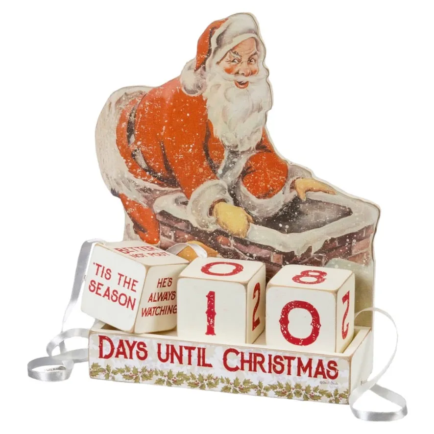 Vintage-Inspired Santa Block Countdown To Christmas
