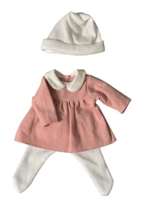 White and Pink Dress with Hat - Clothes For Dolls
