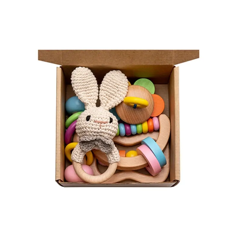 Wooden Baby Rattle Gift Sets