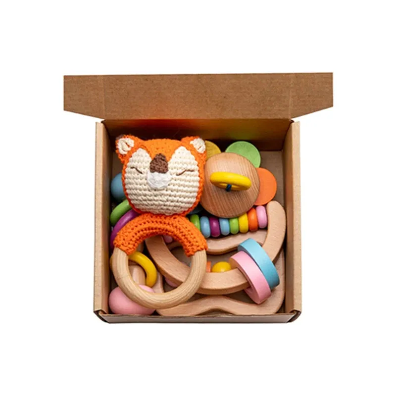 Wooden Baby Rattle Gift Sets