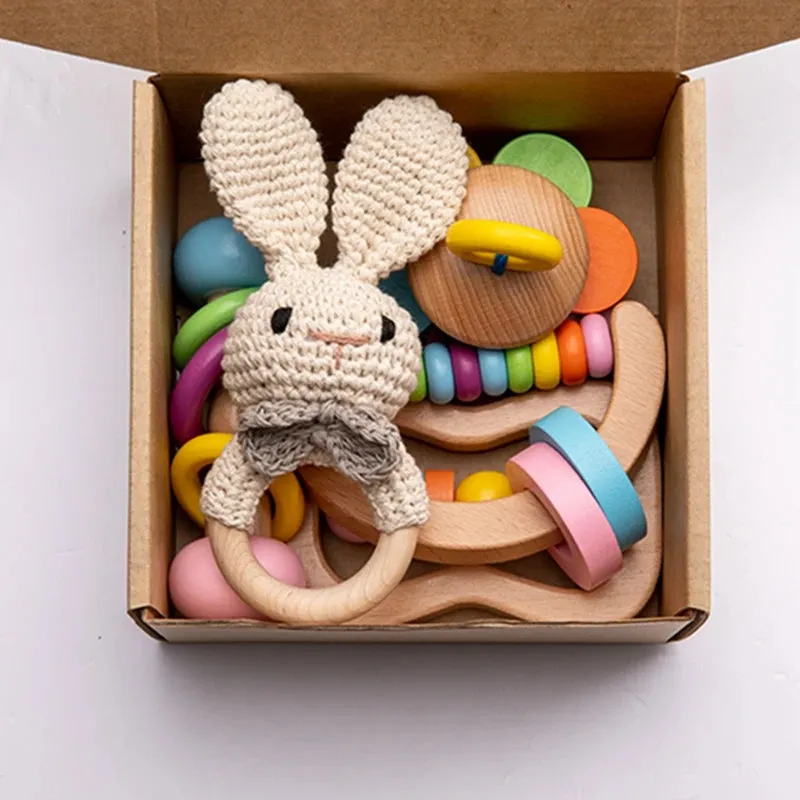 Wooden Baby Rattle Gift Sets
