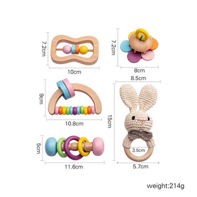 Wooden Baby Rattle Gift Sets