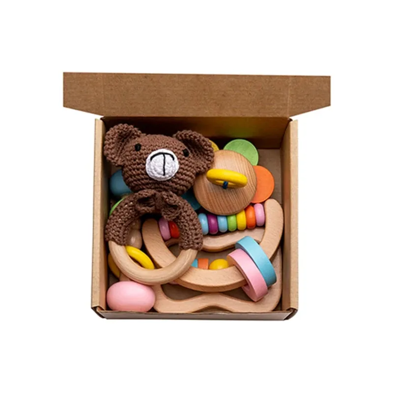 Wooden Baby Rattle Gift Sets