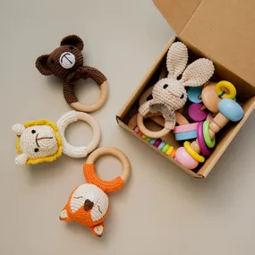 Wooden Baby Rattle Gift Sets