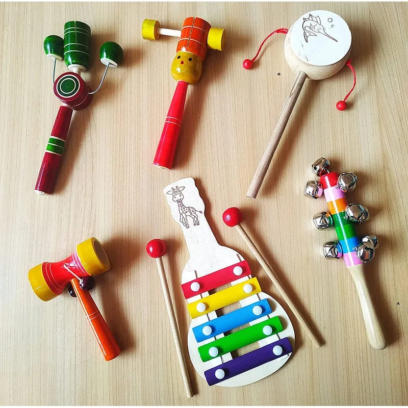 Wooden baby rattle toys for Baby - Set 6 pcs
